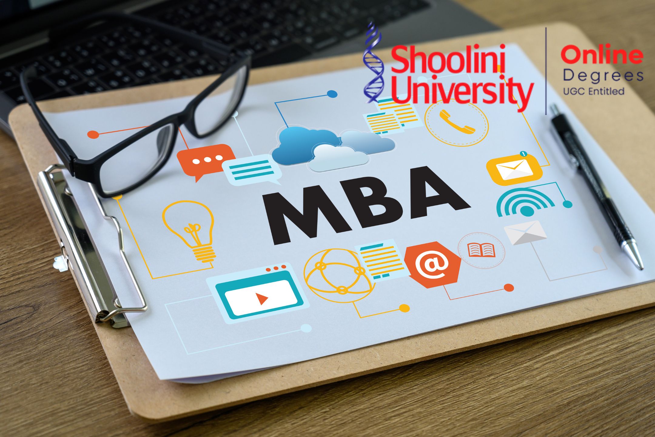 Indian student researching questions before online MBA on a laptop, analyzing accreditation, specialization options, course cost, flexibility, and career support