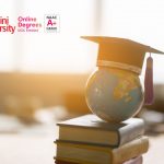 BBA course duration infographic showing 3-year academic timeline in India with semesters, subjects, internships, and career planning
