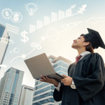 BCom Honours graduate exploring career opportunities in finance, accounting, and management with symbols of growth and success in the background.