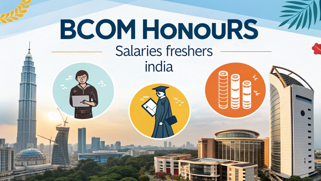 BCom Honours salary for freshers in India showing starting pay in private and government sectors and top cities like Mumbai, Bengaluru, Delhi, Pune, and Hyderabad.
