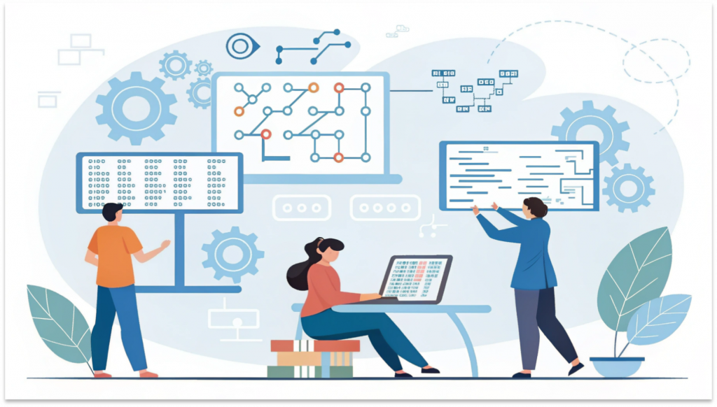 BCA or BSc Computer Science which is better comparison illustration showing practical coding vs theoretical computer science concepts.