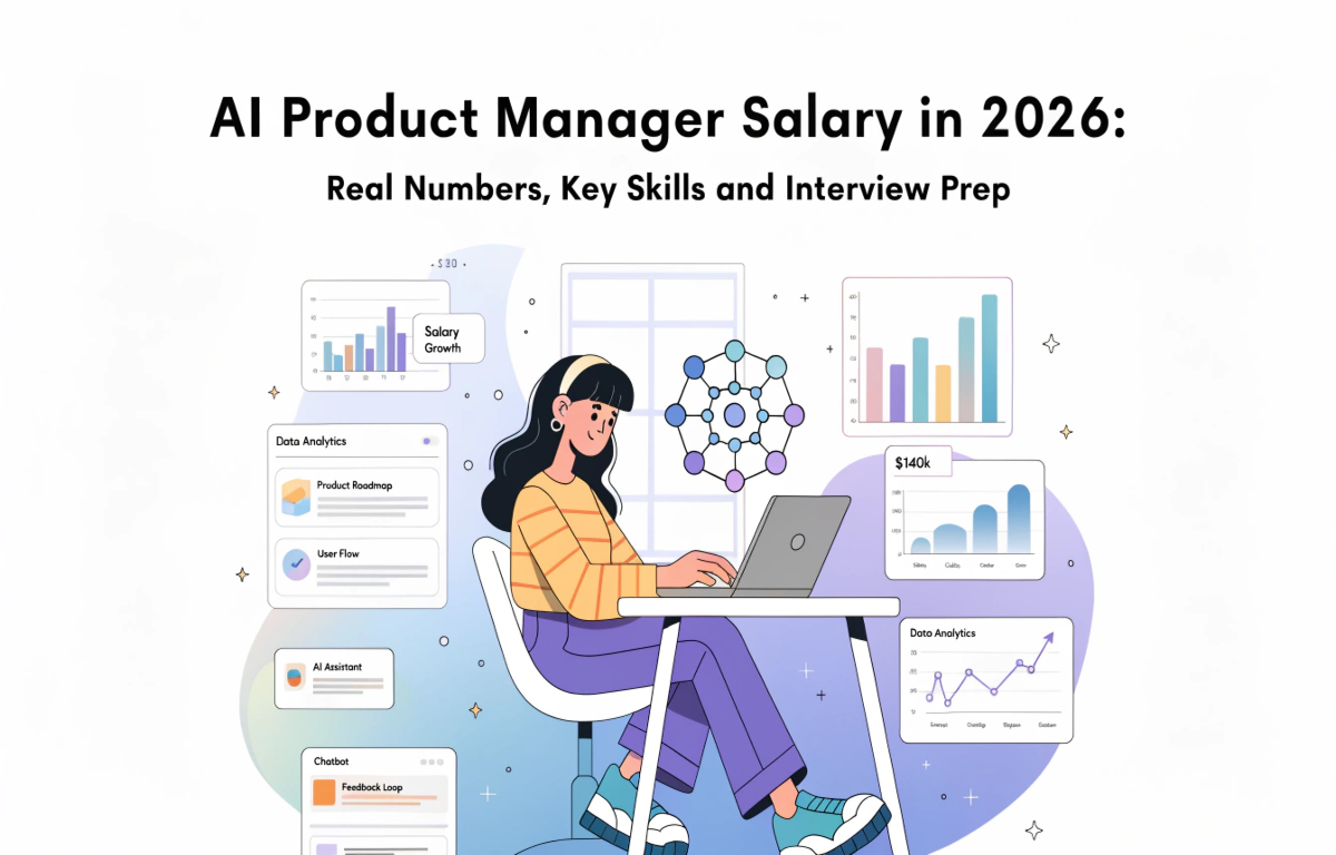 AI product manager salary 2026 featured image showing global salary comparison key skills and career growth in artificial intelligence product management