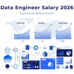 data engineer salary 2026 infographic showing global salary comparison experience levels data pipelines and cloud technologies