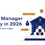 bank manager salary in 2026 with visual elements of banking, growth charts and financial icons representing pay, career growth and global salary trends.