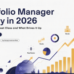 Portfolio manager salary 2026 featured image with financial charts, global markets and high paying finance career concept