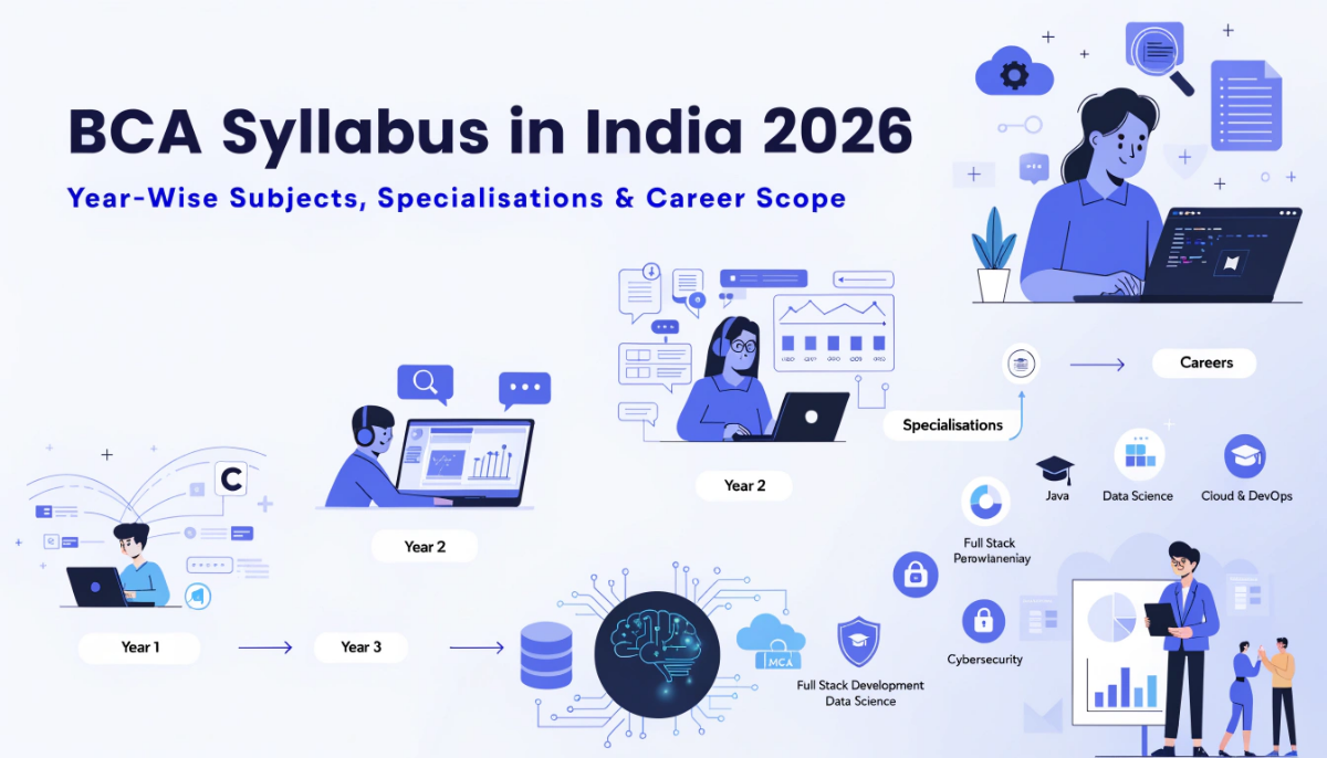 BCA Syllabus in India 2026: Year Wise Subjects, Specialisations and Career Scope