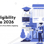 Featured image illustrating BCA Eligibility Criteria 2026, highlighting Class 12 qualification, minimum percentage, stream eligibility, mathematics requirements, and admission documents for aspiring BCA students.