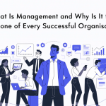 Featured image illustrating management through teamwork, leadership, planning, decision-making, data and organisational growth.