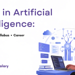 Featured illustration of an MCA student exploring artificial intelligence, programming, machine learning and data analytics while preparing for technology career opportunities.