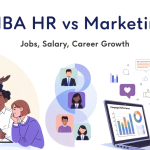 Featured image comparing MBA HR and Marketing specialisations, including career opportunities, salary growth and professional roles.