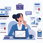 Featured image showing a Chartered Accountant career journey from education and articleship to auditing, taxation, advisory and professional finance roles.